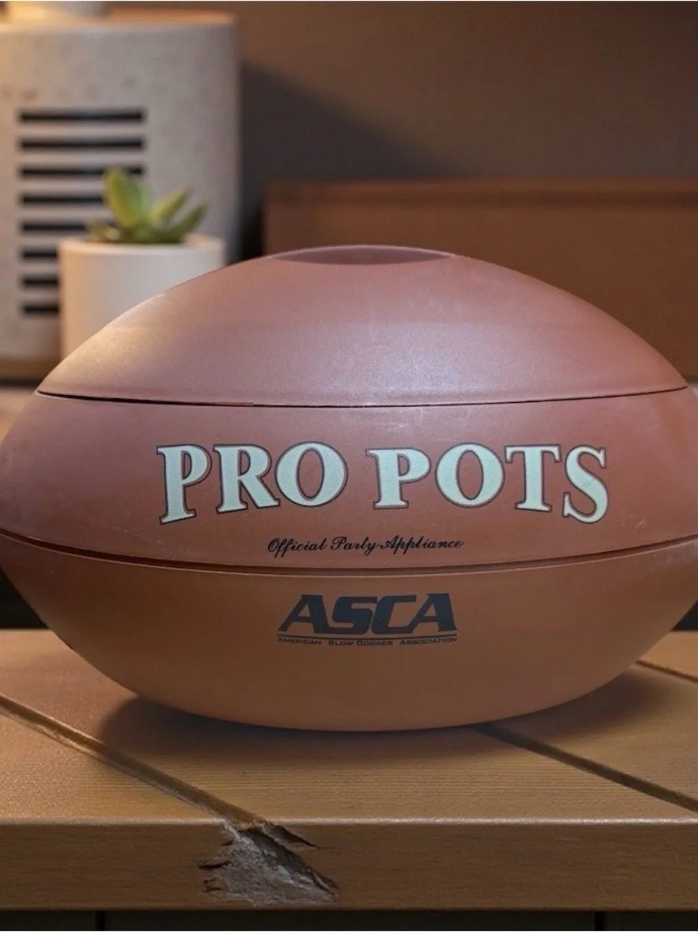 Pro Pots Football Slow Cooker Dip Warmer 1.5 Qt Removable Crock & Lid